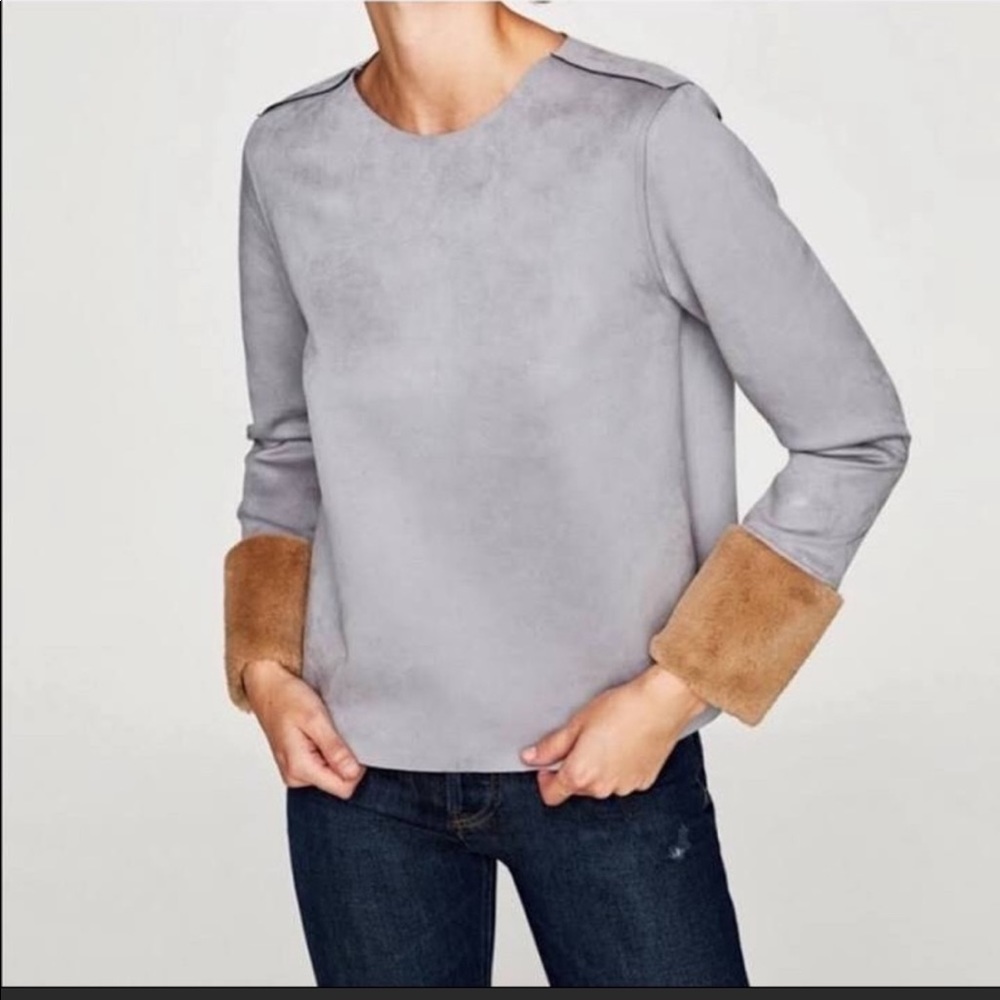 Zara Faux Suede Top